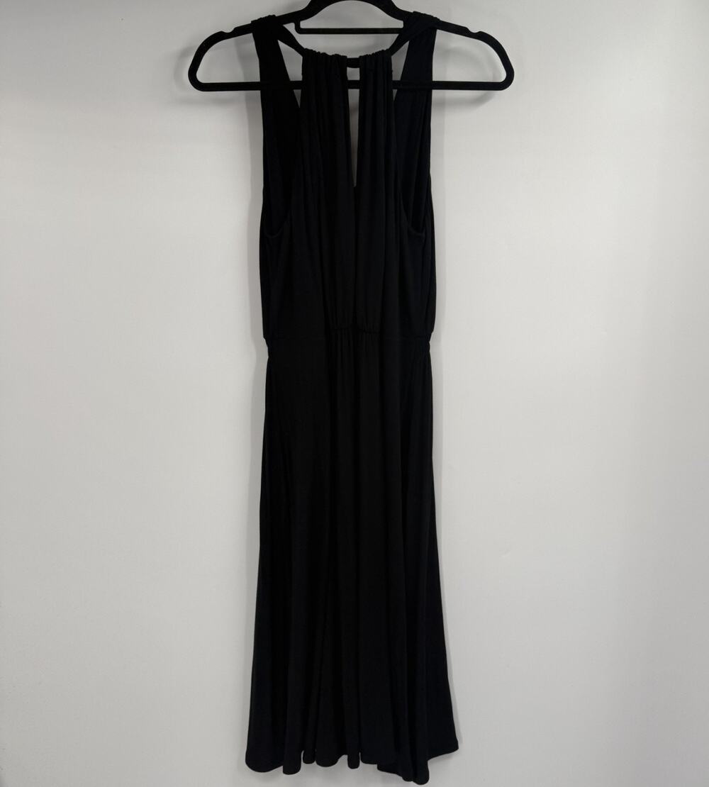 Cabi Parker Midi Dress Womens M Black Jersey Knit V-Neck Keyhole Back Sleeveless